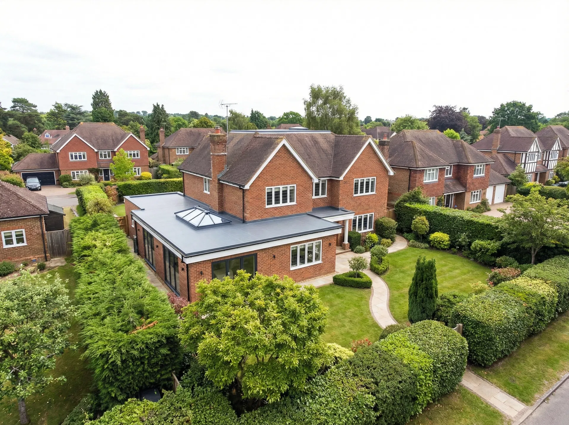 Surrey residential property with flat roof extension